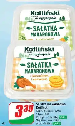 Dino Sałatka makaronowa z kurczakiem i ananasem Kotliński oferta