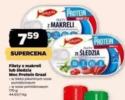 Netto Filety z śledzia w lekko pikantnym sosie pomidorowym moc protein Graal oferta
