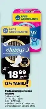 Netto Podpaski super plus 4-pak Always Ultra oferta