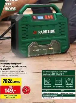 Lidl PARKSIDE Przenośny kompresor z cyfrowym wyświetlaczem, 12 V/230 V oferta