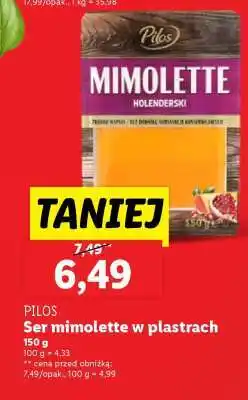 Lidl PILOS Ser mimolette w plastrach oferta