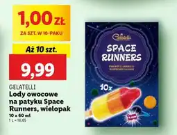 Lidl Gelatelli Lody owocowe na patyku Space Runners, wielopak oferta