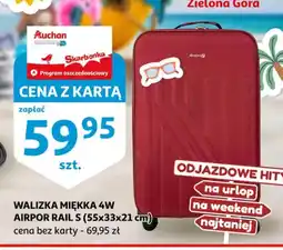 Auchan Walizka miękka 4W Airpor Rail S oferta