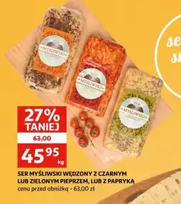 Auchan Ser Myśliwski wędzony z czarnym lub zielonym pieprzem, lub z papryką oferta