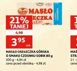 Auchan Masło Osełeczka Górska o smaku czosnku Sobik oferta