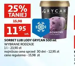 Auchan Sorbet lub lody Grycan oferta