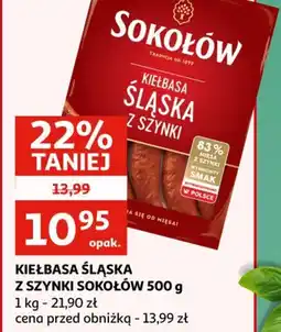 Auchan Kiełbasa Sląska z szynki Sokołów oferta