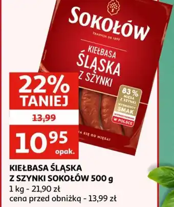 Auchan Kiełbasa Sląska z szynki Sokołów oferta