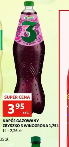 Auchan Napój gazowany Zbysko 3 Winogrona oferta