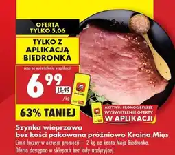 Biedronka Szynka wieprzowa bez kości pakowana próżniowo Kraina Mies oferta