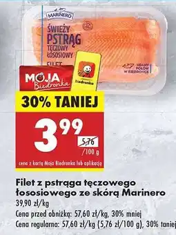 Biedronka Filet z pstrąga tęczowego łososiowego ze skórą Marinero oferta