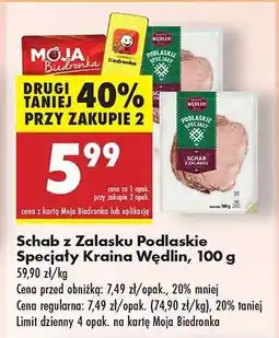Biedronka Schab z Zalasku Podlaskie Specjały Kraina Wędlin, 100 g oferta