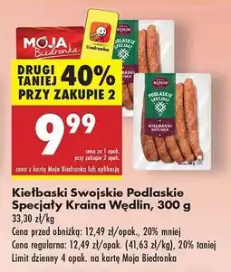 Biedronka Kiełbaski swojskie Podlaskie Specjały Kraina Wędlin, 300 g oferta