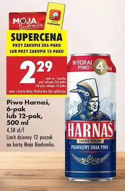 Biedronka Piwo Harnaś, 6-pak lub 12-pak, 500 ml oferta