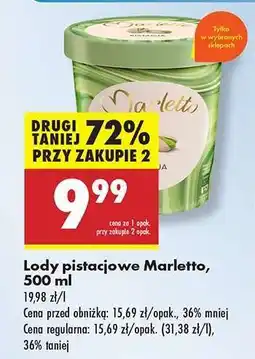 Biedronka Lody pistacjowe Marletto, 500 ml oferta