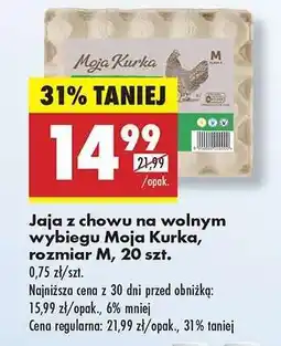 Biedronka Jaja z chowu na wolnym wybiegu Moja Kurka, rozmiar M, 20 szt oferta