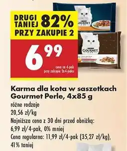 Biedronka Karma dla kota w saszetkach Gourmet Perle 4x85 g oferta