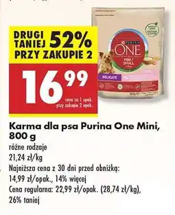 Biedronka Karma dla psa Purina One Mini 800 g oferta