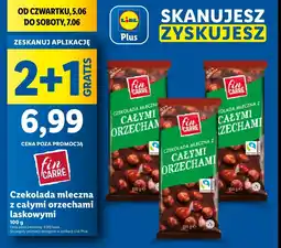 Lidl Czekolada mleczna z orzechami laskowymi Fin carre oferta