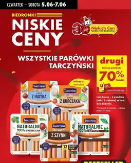 Biedronka Parówki z kurczaka Tarczyński Naturalnie oferta
