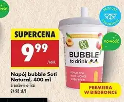 Biedronka Napój bubble tea brzoskwinia-liczi Soti oferta