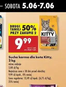 Biedronka Karma dla kota z wołowiną i wątróbką Kitty oferta