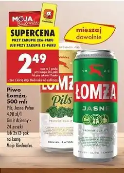 Biedronka Piwo Łomża Pils oferta