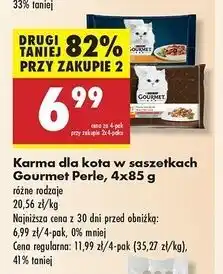 Biedronka Karma dla kota mięsny duet Purina Gourmet Perle oferta