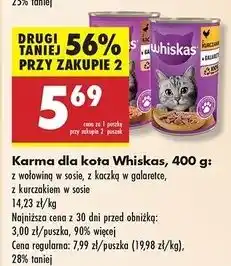 Biedronka Karma dla kota z kurczakiem w sosie Whiskas oferta