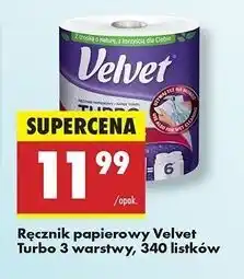 Biedronka Ręcznik papierowy Velvet Turbo oferta