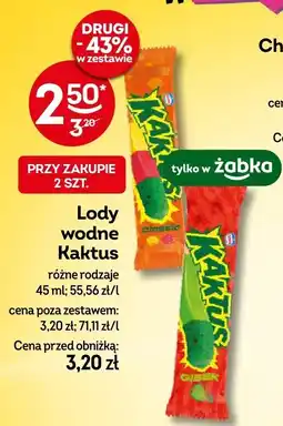 Żabka Lody wodne Kaktus różne rodzaje 45 ml oferta