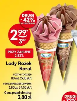 Żabka Lody Rożek Koral różne rodzaje 110 ml oferta