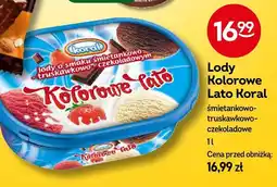 Żabka Lody Kolorowe Lato Koral śmietankowo-truskawkowo-czekoladowe 1l oferta