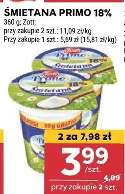 Stokrotka Śmietana Zott Primo 18% 360g oferta