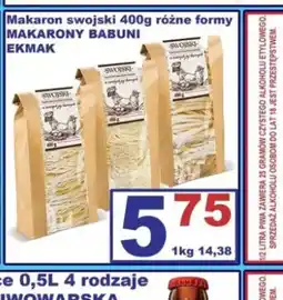Delikatesy Justynka Makaron swojski Makaron Babuni EkMak oferta
