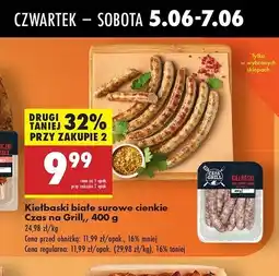 Biedronka Kiełbaski białe surowe Czas na grill oferta