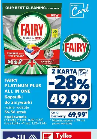 Kaufland Kapsułki do zmywarki Fairy Platinum Plus All in One oferta