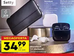 Biedronka Powerbank lub słuchawki bezprzewodowe Setty oferta