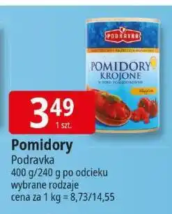 E.Leclerc Pomidory krojone 400g/240g Podravka oferta