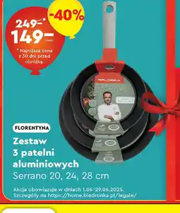 Biedronka Zestaw 3 patelni aluminiowych Serrano oferta