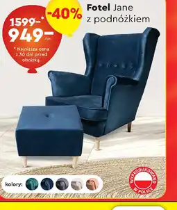 Biedronka Fotel Jane z podnóżkiem oferta