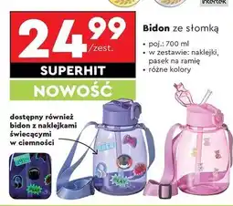 Biedronka Bidon ze słomką 700 ml oferta