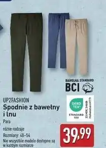 ALDI Spodnie z bawełny i lnu 48-54 Up2Fashion oferta