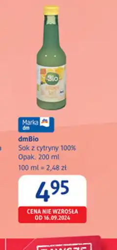 dm drogerie markt Sok z cytryny 100% dmBio oferta