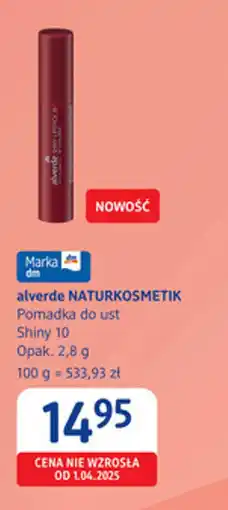dm drogerie markt Pomadka do ust alverde NATURKOSMETIK Shiny 10 oferta
