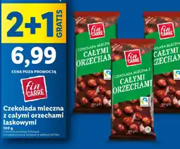 Lidl Czekolada mleczna z całymi orzechami laskowymi Fin Carre oferta