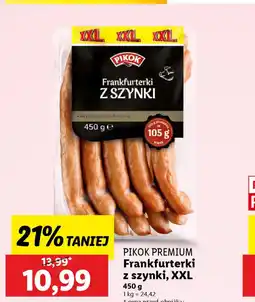 Lidl Frankfuterki z szynki Pikok Premium XXL oferta
