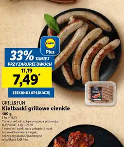 Lidl Kiełbaski grillowe cienkie Grill&Fun oferta