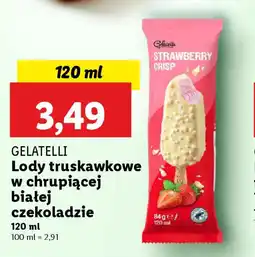 Lidl Lody truskawkowe w chrupiącej białej czekoladzie Gelatelli oferta