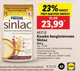 Lidl Kaszka bezglutenowa Sinlac Nestle oferta